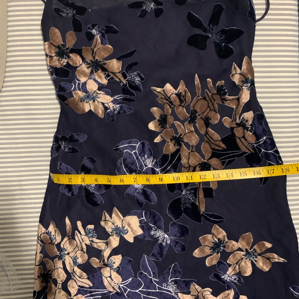 Hello Molly Ninety Kisses Blue Mocha Print Velvet Burnout Slip Mini Dress Size M - Picture 9 of 16